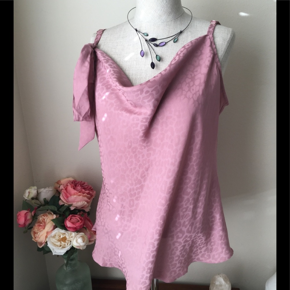 NWOT White House Black Market pink leopard cami